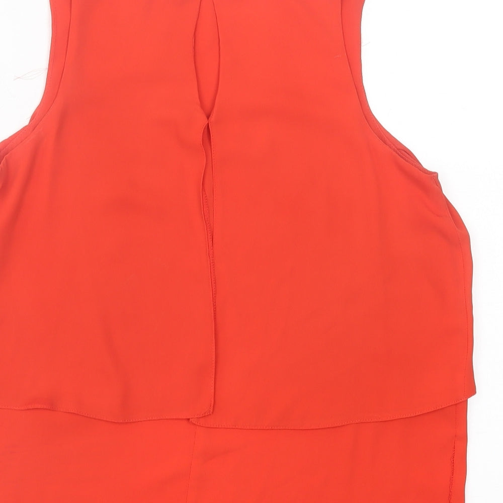 F&F Womens Red  Polyester Basic Tank Size 10 Crew Neck