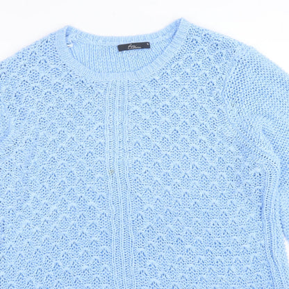 Bonmarché Womens Blue Crew Neck Acrylic Pullover Jumper Size XL