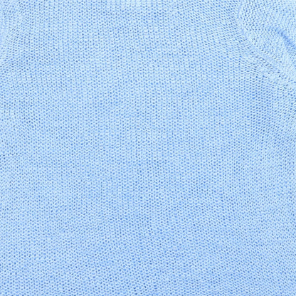 Bonmarché Womens Blue Crew Neck Acrylic Pullover Jumper Size XL