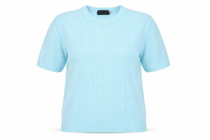 Preworn Womens Blue  Acrylic Basic T-Shirt Size S Crew Neck