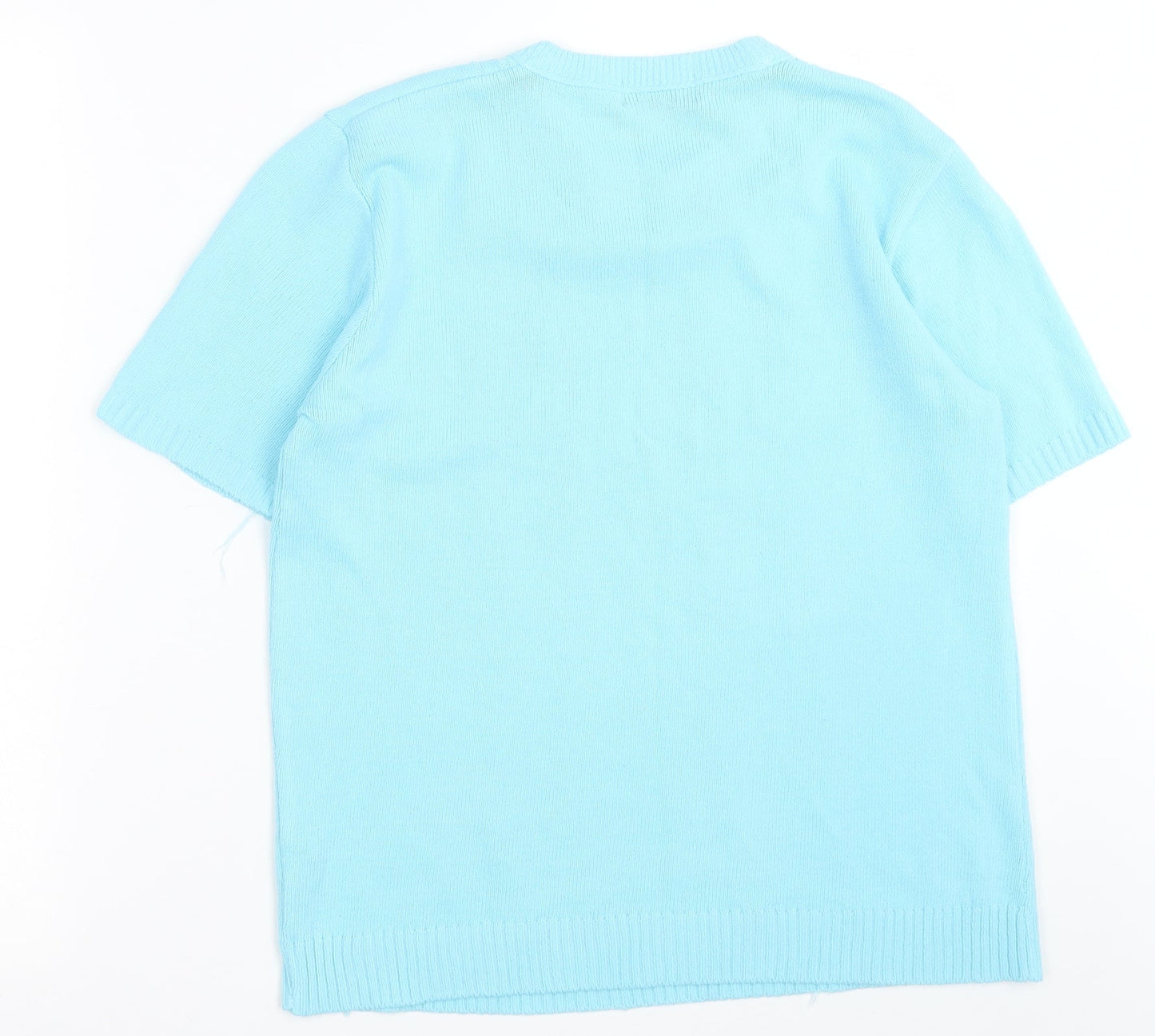 Preworn Womens Blue  Acrylic Basic T-Shirt Size S Crew Neck