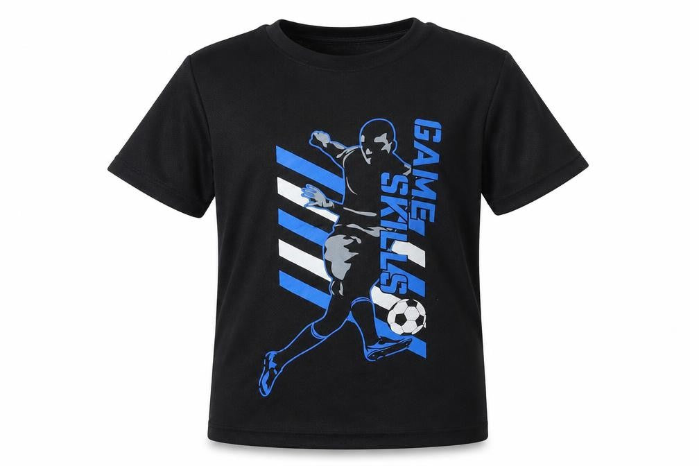 Pep & Co Boys Black  Polyester Basic T-Shirt Size 5-6 Years Round Neck