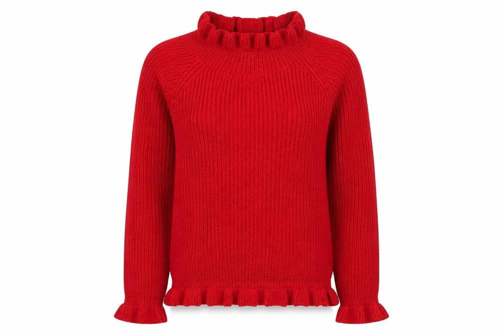 In the Style Womens Red High Neck  Acrylic Pullover Jumper Size S