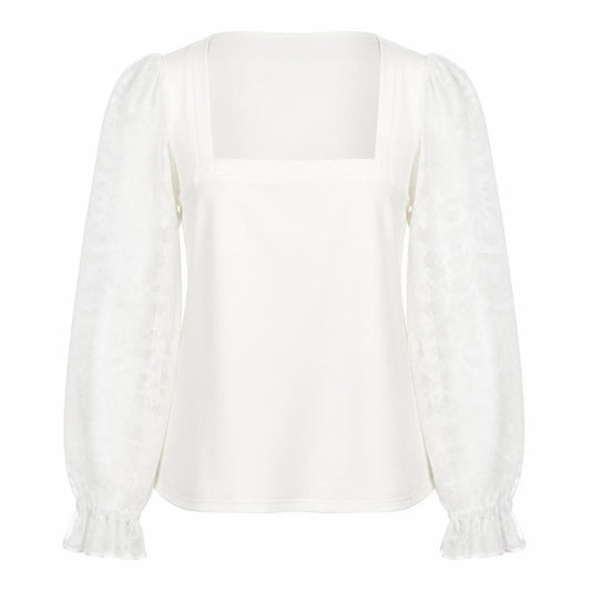 River Island  Womens White  Polyester Basic Blouse Size 12 Square Neck