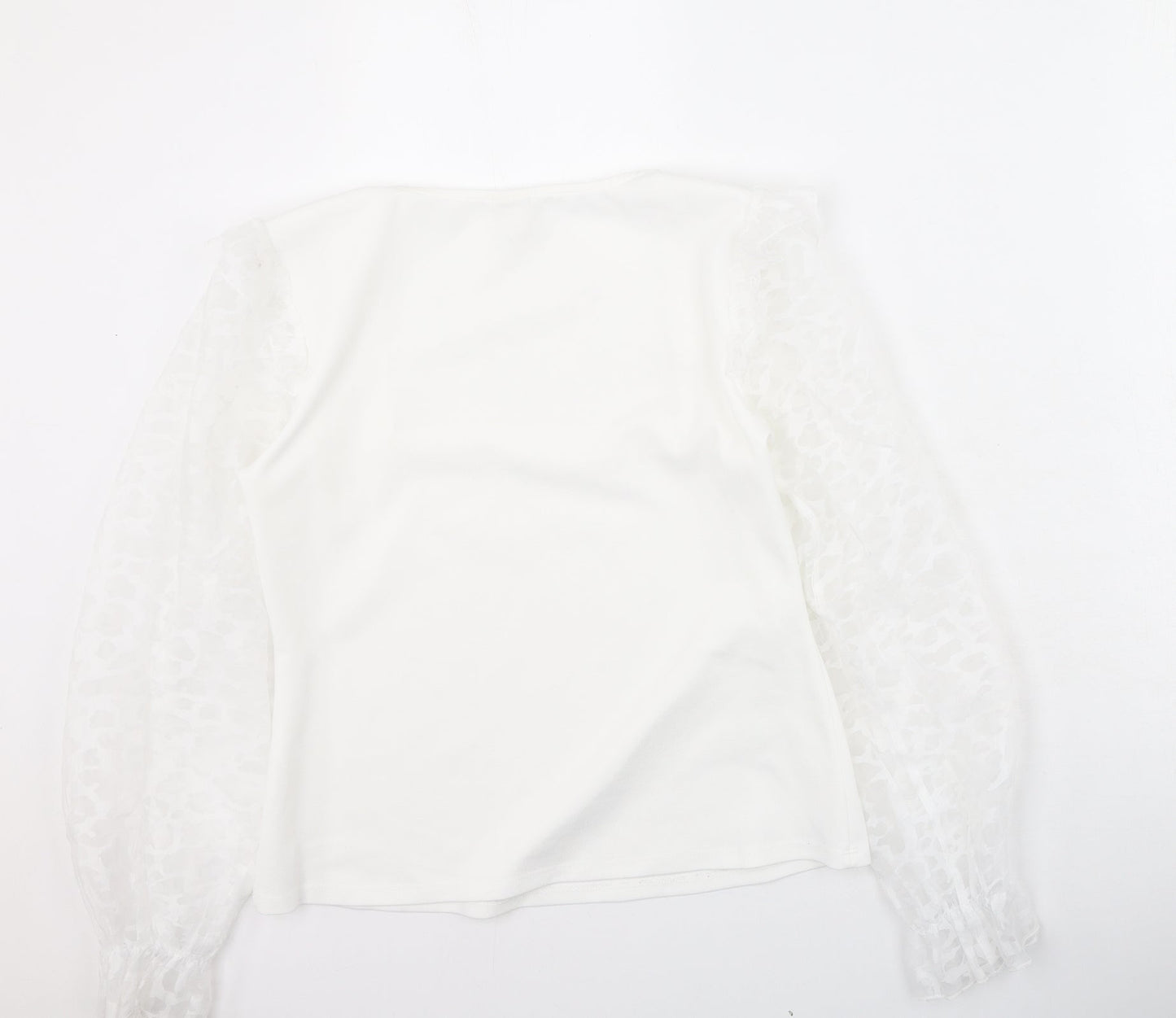 River Island  Womens White  Polyester Basic Blouse Size 12 Square Neck