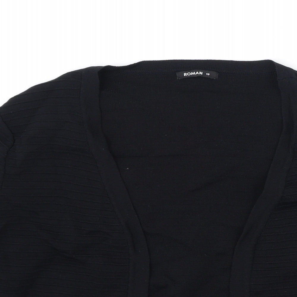 Roman  Womens Black V-Neck  Viscose Cardigan Jumper Size 10