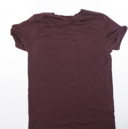 Primark Womens Brown  Cotton Basic T-Shirt Size S Round Neck