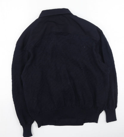 Ravens Womens Blue Collared  Polyester Cardigan Jumper Size M