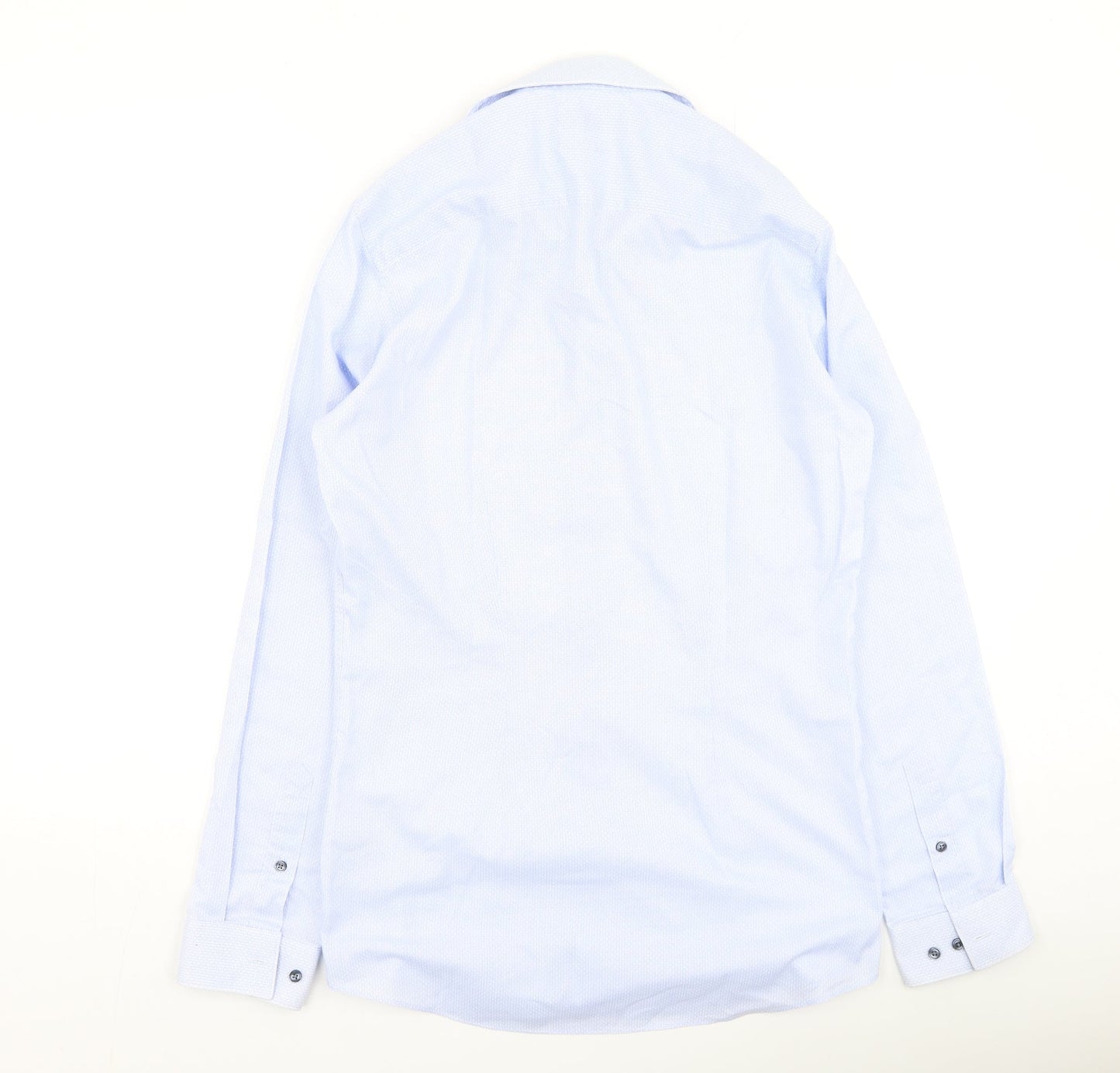 NEXT Mens Blue  Polyester  Button-Up Size 37 Collared