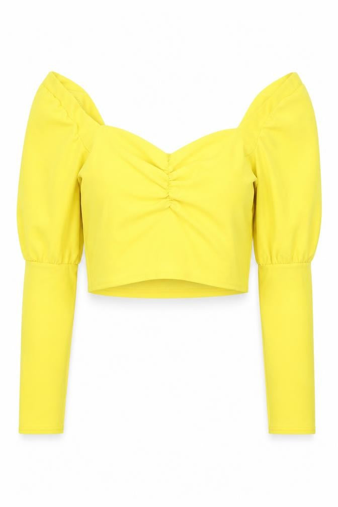 In the Style Womens Yellow  Polyester Basic Blouse Size 6 Square Neck