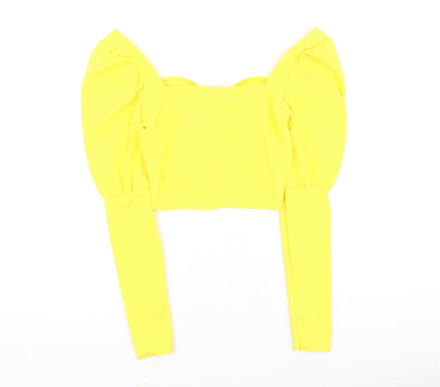 In the Style Womens Yellow  Polyester Basic Blouse Size 6 Square Neck