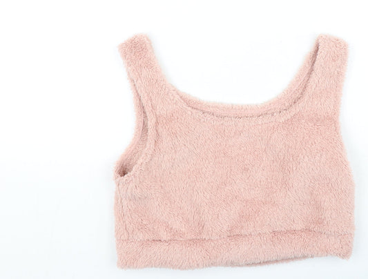 Preworn Womens Pink  Polyester Camisole Tank Size L Square Neck