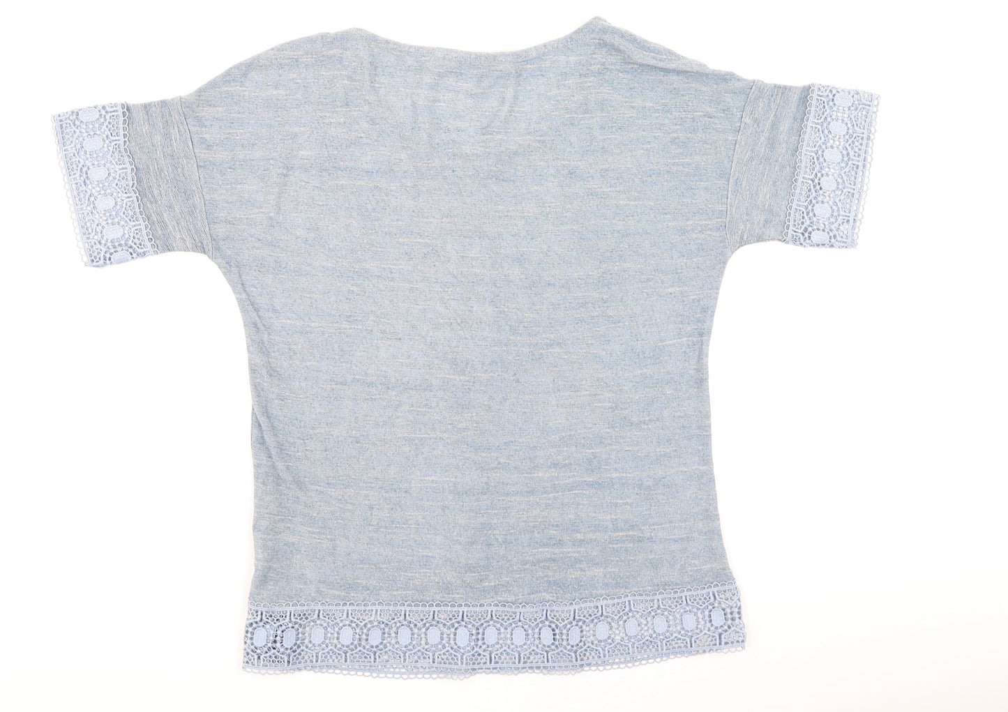 George  Womens Blue  Viscose Basic T-Shirt Size 8 Round Neck