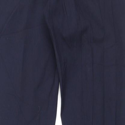 H&M Womens Blue  Viscose Trousers  Size 34 L32.5 in Regular