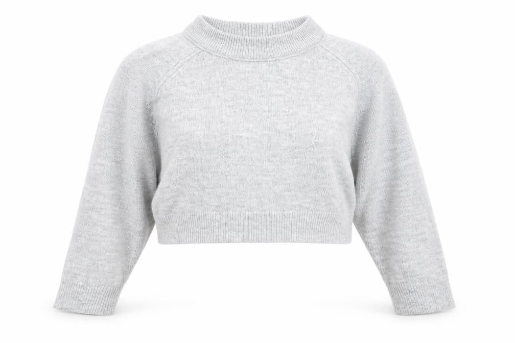 Topshop Womens Grey High Neck  Acrylic Pullover Jumper Size M