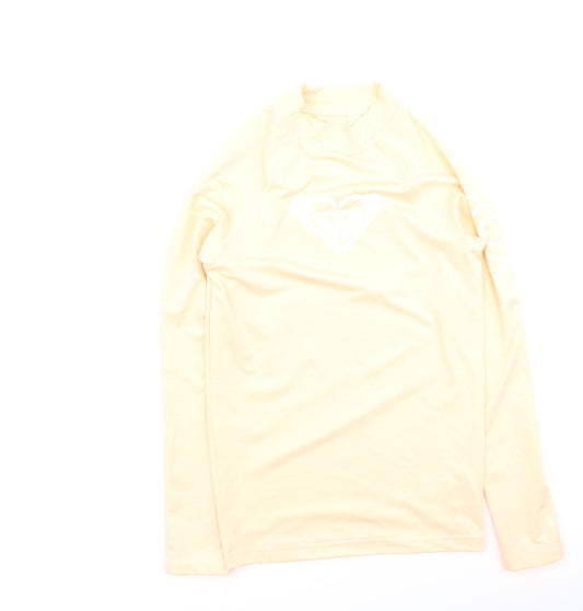 Pink Soda Girls Orange  Polyester Basic Casual Size L High Neck