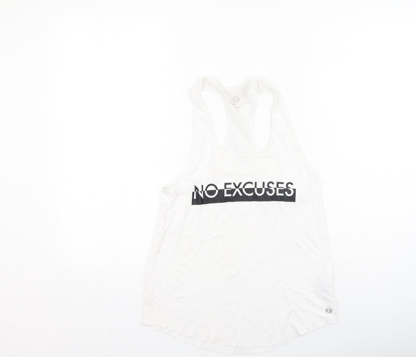 New Look Womens White  Polyester Basic Tank Size S Round Neck