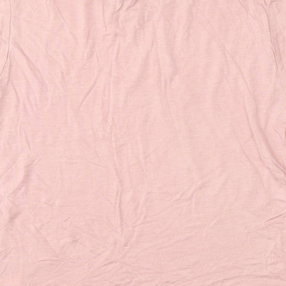 Divided by H&M Womens Pink  Viscose Basic T-Shirt Size S Round Neck