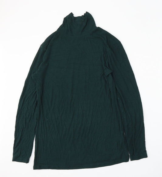 Matalan Womens Green Mock Neck  Viscose Pullover Jumper Size 14