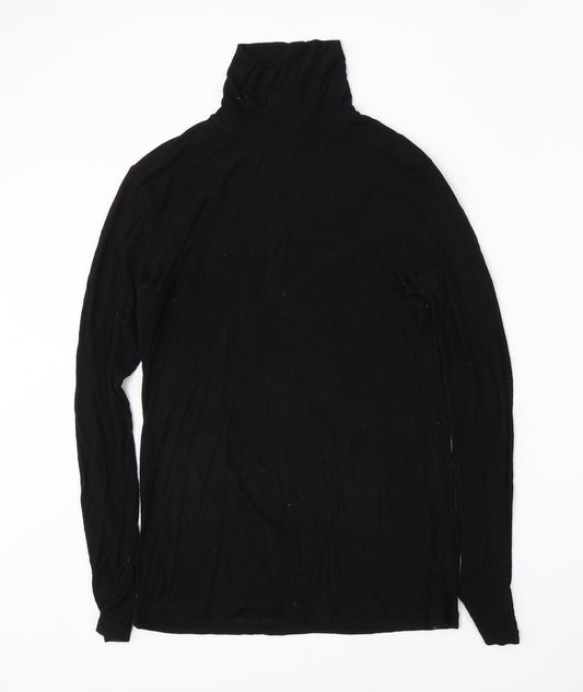 Matalan Womens Black Mock Neck  Viscose Pullover Jumper Size 14
