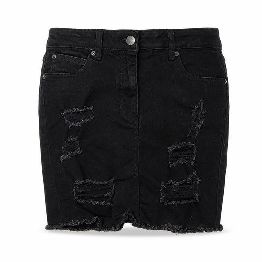 New Look Womens Black  Cotton Straight & Pencil Skirt Size 10