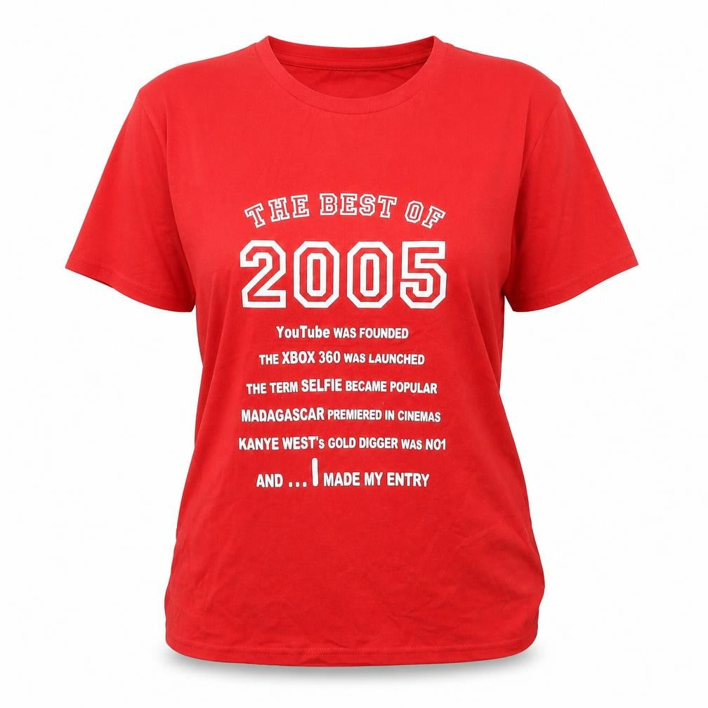 Earth Positive Womens Red  Cotton Basic T-Shirt Size M Round Neck - 2005