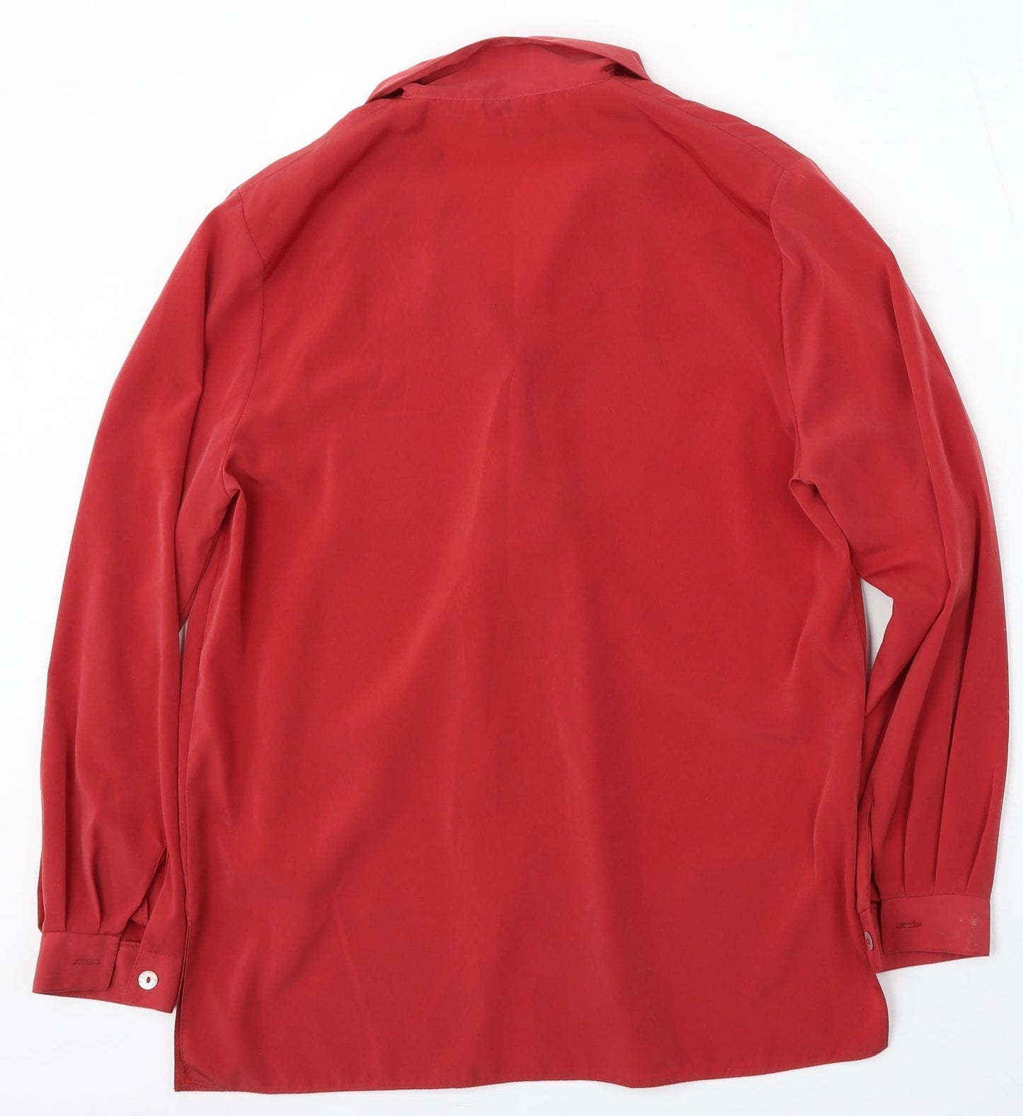 George Womens Red  Polyester Basic Button-Up Size 10 Collared