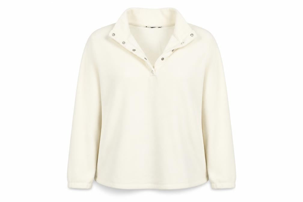 Preworn Womens White Collared  Polyester Pullover Jumper Size M
