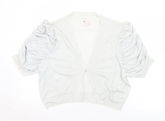 Glamorosa Womens Silver V-Neck  Viscose Cardigan Jumper Size 22