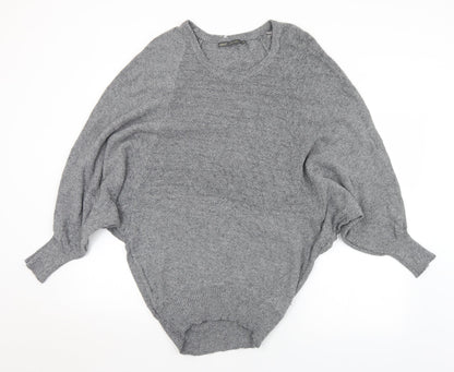 Next Womens Grey Round Neck  Cotton Pullover Jumper Size XS