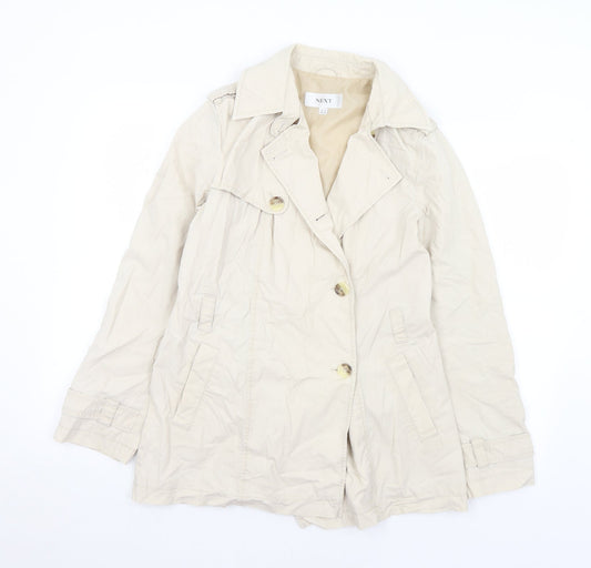 NEXT Womens Ivory   Overcoat Coat Size 10  Button
