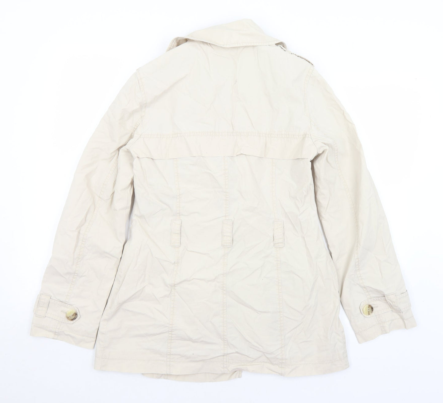 NEXT Womens Ivory   Overcoat Coat Size 10  Button