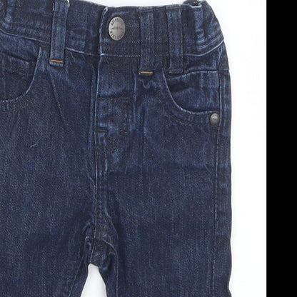 Next Baby Blue  Cotton Capri Jeans Size 3-6 Months  Snap