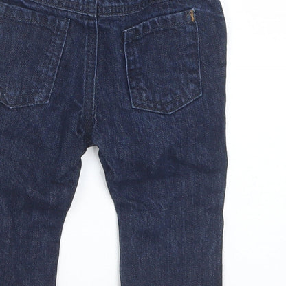 Next Baby Blue  Cotton Capri Jeans Size 3-6 Months  Snap