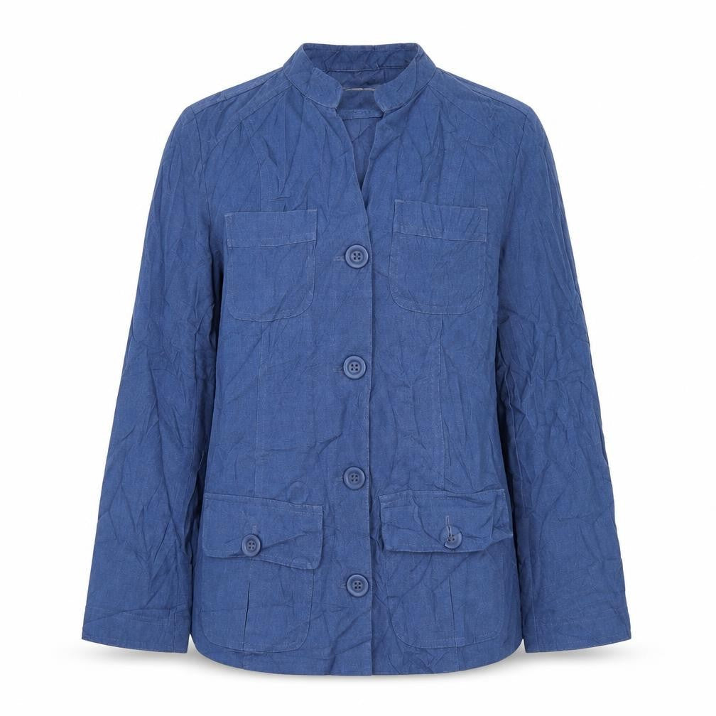 Gray Osbourn Womens Blue  Polyester Jersey Button-Up Size 10 Henley