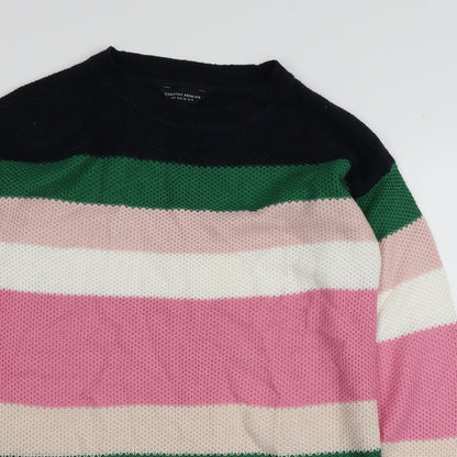 Dorothy Perkins Womens Multicoloured Round Neck Striped Acrylic Pullover Jumper Size 10