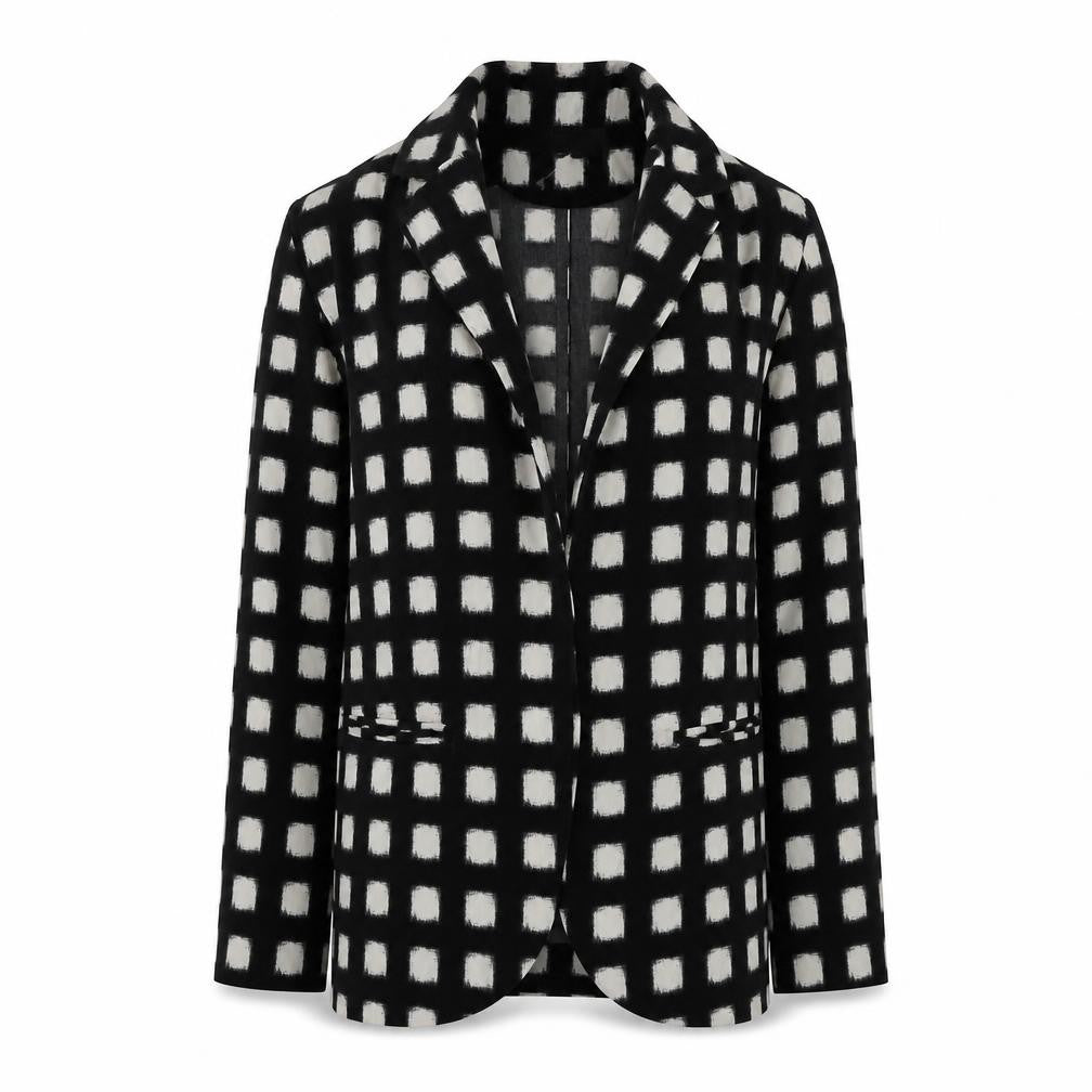 Topshop Womens Black Geometric Polyester Jacket Blazer Size 6