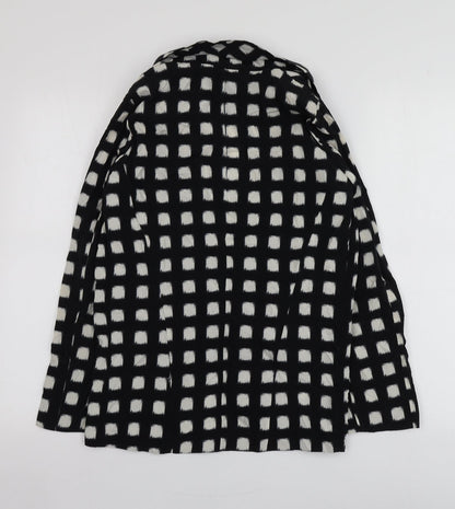 Topshop Womens Black Geometric Polyester Jacket Blazer Size 6