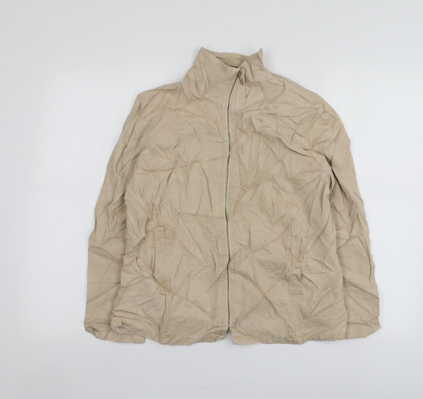 Pola Womens Beige  Lyocell Jacket Blazer Size 12