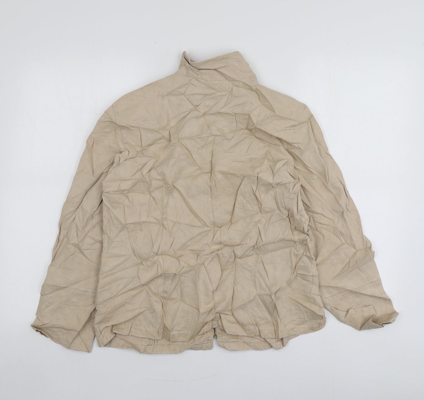 Pola Womens Beige  Lyocell Jacket Blazer Size 12