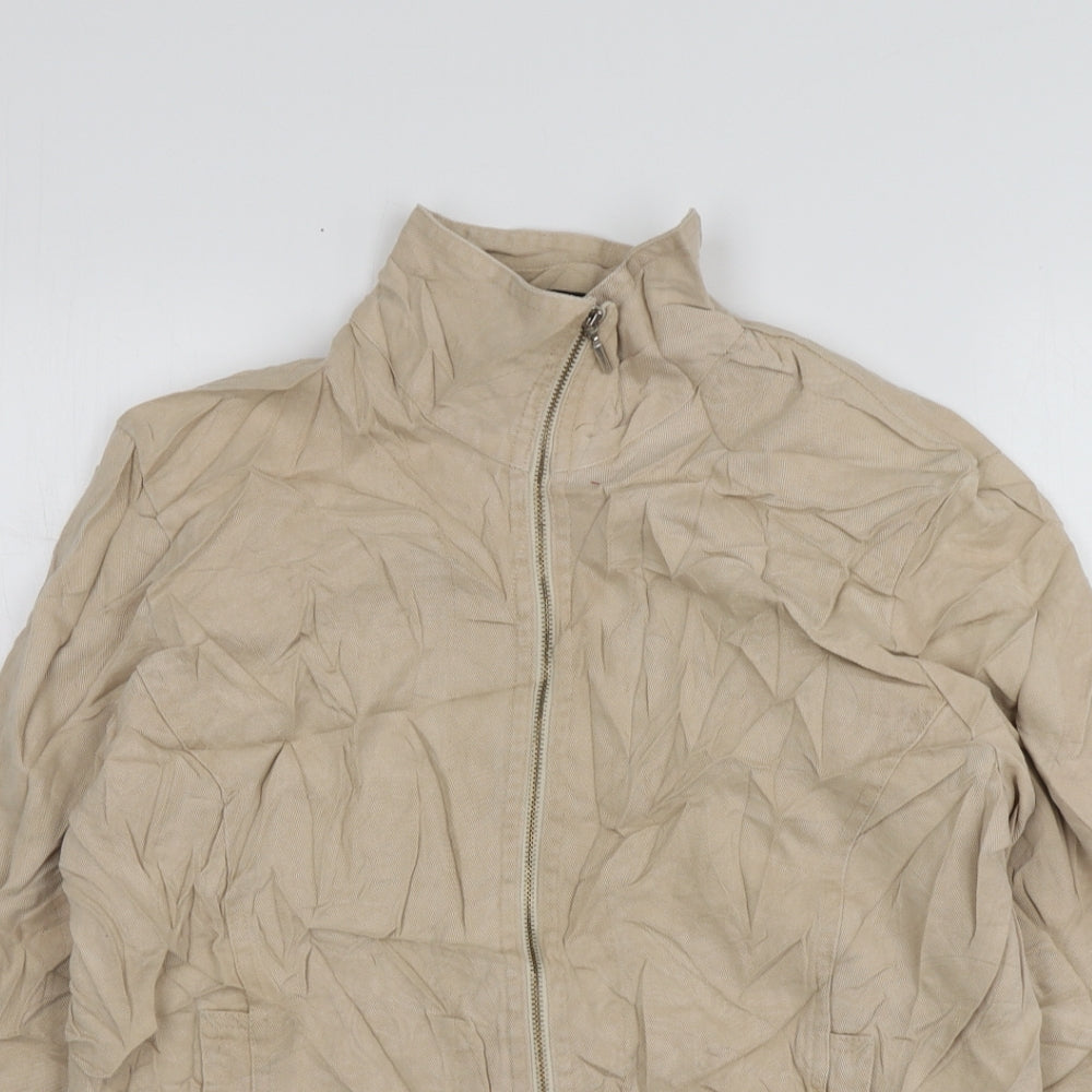 Pola Womens Beige  Lyocell Jacket Blazer Size 12