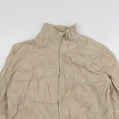 Pola Womens Beige  Lyocell Jacket Blazer Size 12