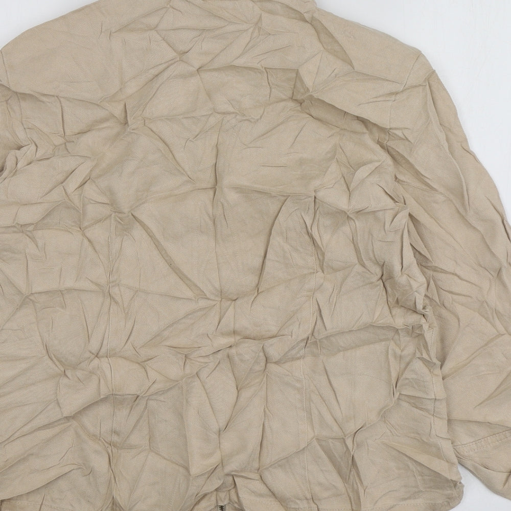Pola Womens Beige  Lyocell Jacket Blazer Size 12