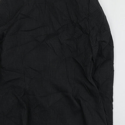 George Womens Black Striped Polyester Jacket Suit Jacket Size 14