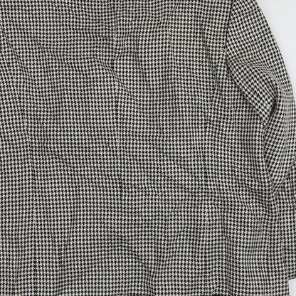 Preloved Gerry Weber Womens Beige Houndstooth Polyester Jacket Blazer Size 14 - Label