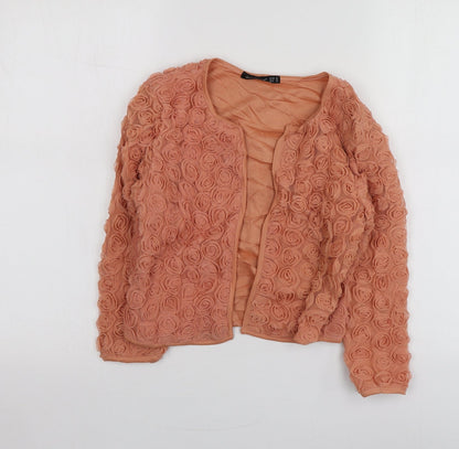 Atmosphere Womens Orange  Polyester Jacket Blazer Size 10