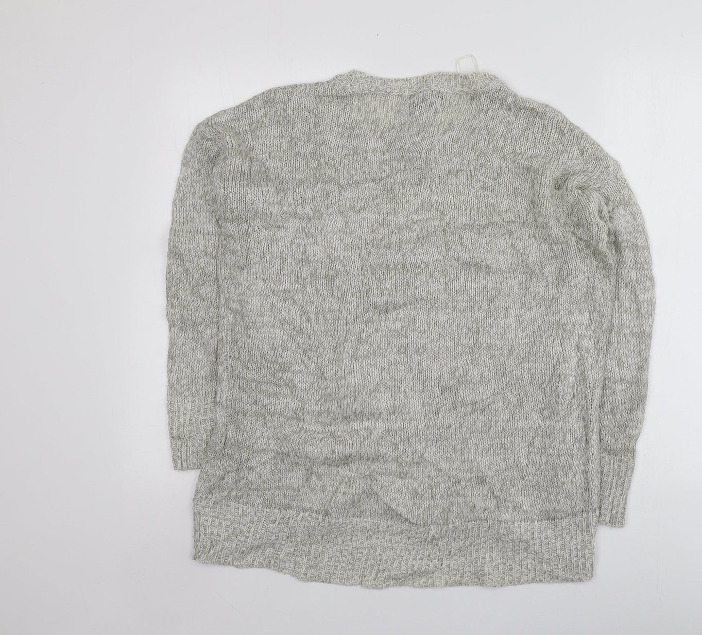 New Look Mens Grey Round Neck  Acrylic Pullover Jumper Size M