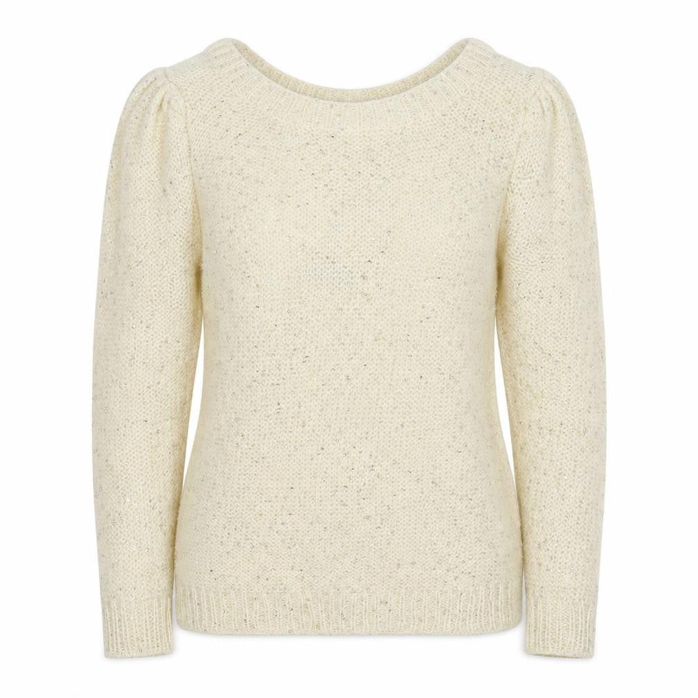 Kookai Womens Ivory Round Neck  Acrylic Pullover Jumper Size XS