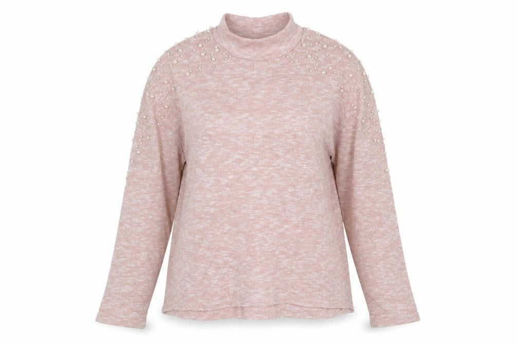 H&M Womens Pink High Neck  Polyester Pullover Jumper Size S