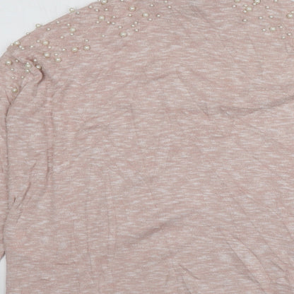 H&M Womens Pink High Neck  Polyester Pullover Jumper Size S